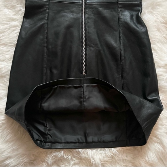 New! WALTER BAKER Corset Leather Mini Dress - Picture 10 of 11